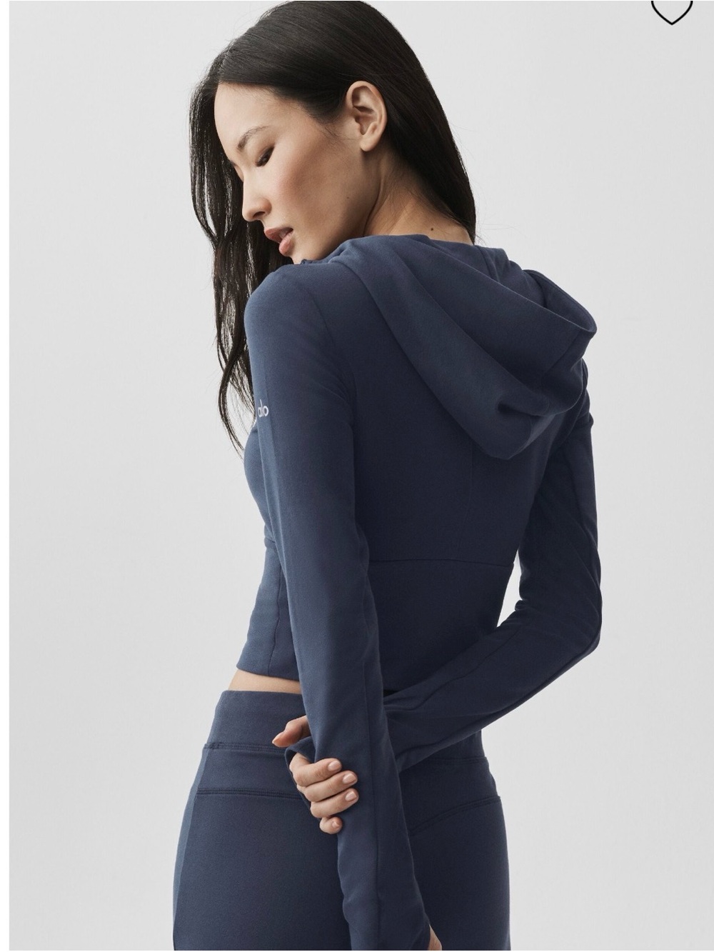 NWT. Alo. Sway Full-Zip Hoodie. Navy. Size Large. - Picture 3 of 6
